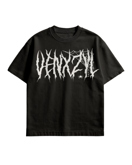 HEAVYWEIGHT "VENXZYL" BLACK T-SHIRT 100% COTTON TEE