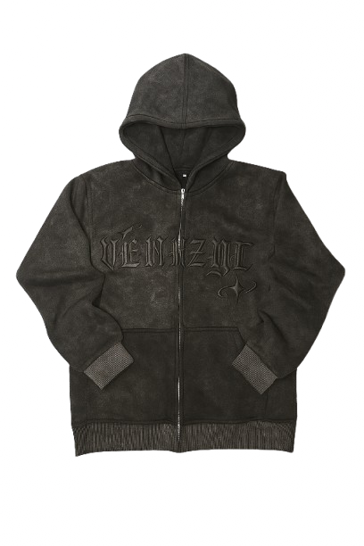 PUFF VENXZYL ZIPUP (BLACK ACIDWASH)